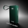 Powerbank 10000mAh USB-A USB-C with built-in display and 20W USB-C cable - green