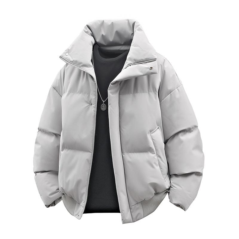 Retro Short Cotton Jacket for Men, Winter Stand Up Collar Jacket, Thick Bread Jacket