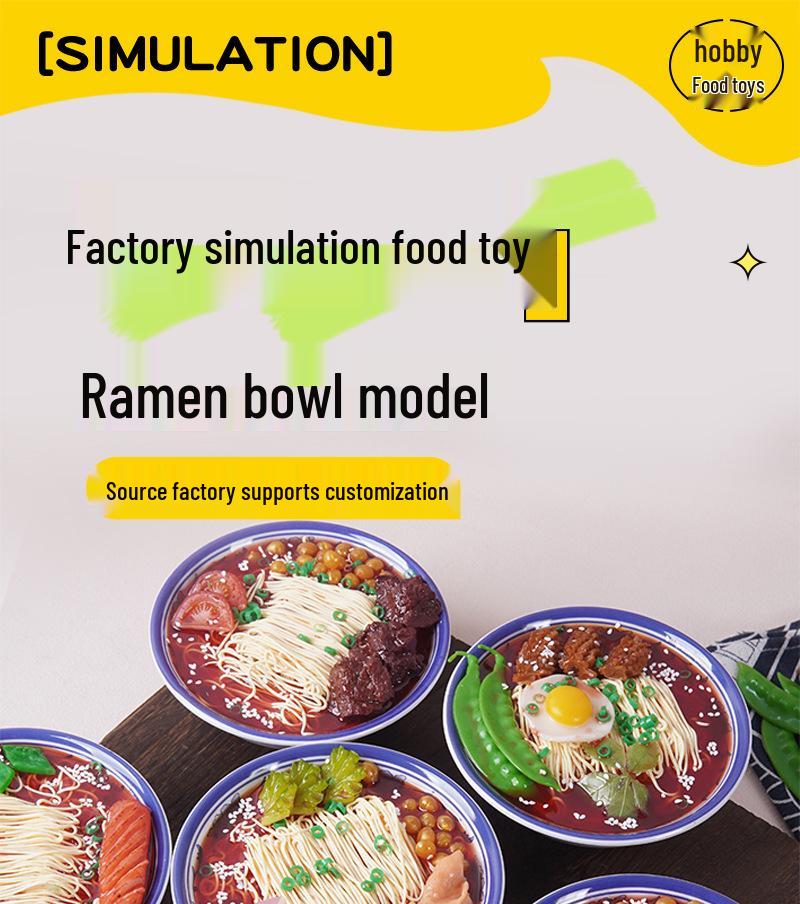 Life-Size Realistic Ramen Bowl Model with Beef Balls for Display or Photography