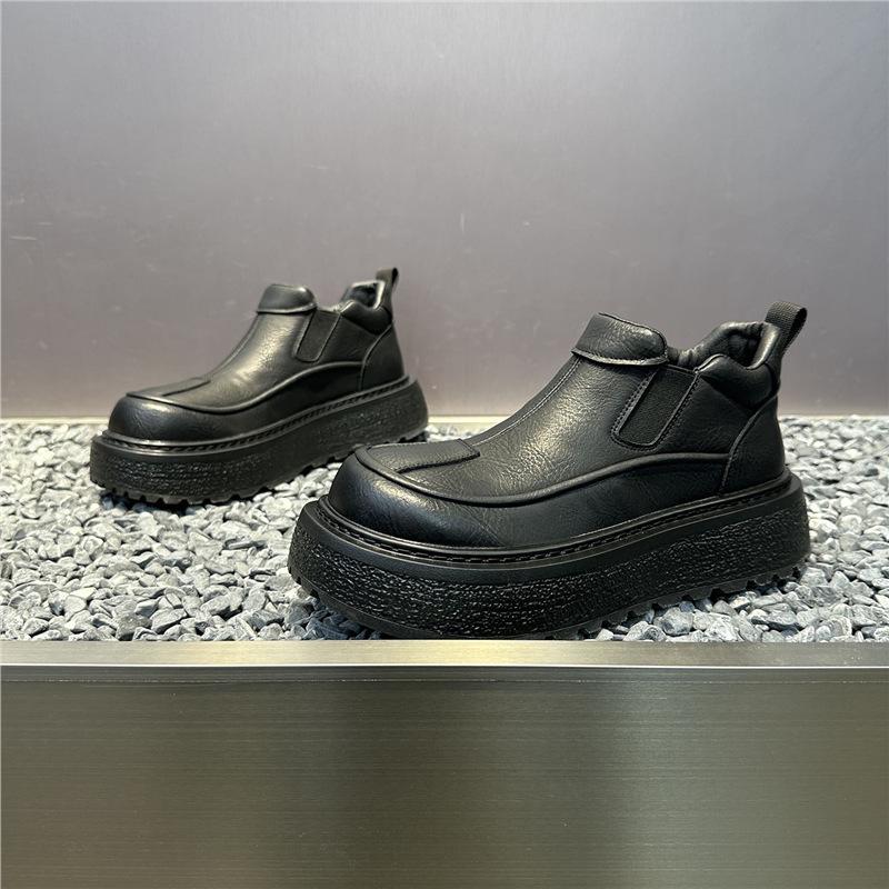 Winter Große Kopfschuhe Fleece Warm Retro Freizeitschuhe Plateau Leder Martin Stiefel Trendige Schuhe mbz