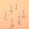 Running Metal Sports Logo Keychain Weightlifting Zinc Zinc Alloy Pendant Simple Key Ring Ornaments  Girls