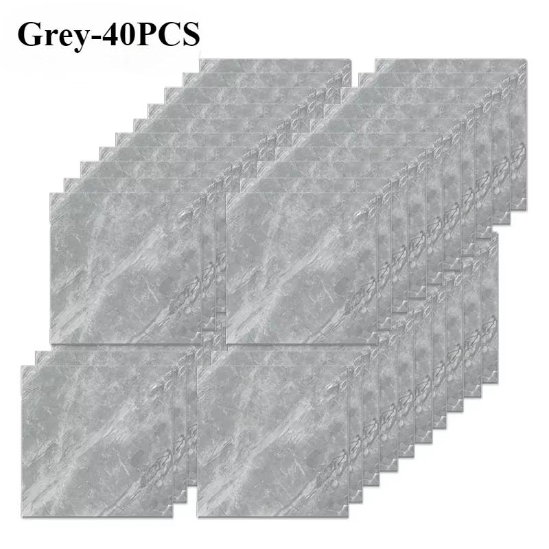 10/20/40PCS Simulated Thick Marble Tile Wall Sticker PVC Waterproof Self-adhesive Living Room Toilet Kitchen Home Floor Sticker