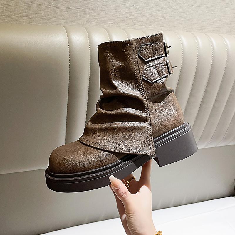 Женские ботинки Ботинки-Женская обувь 2024 Лолита Осень Рок Ботильоны Ковбойские ботинки — фото 9