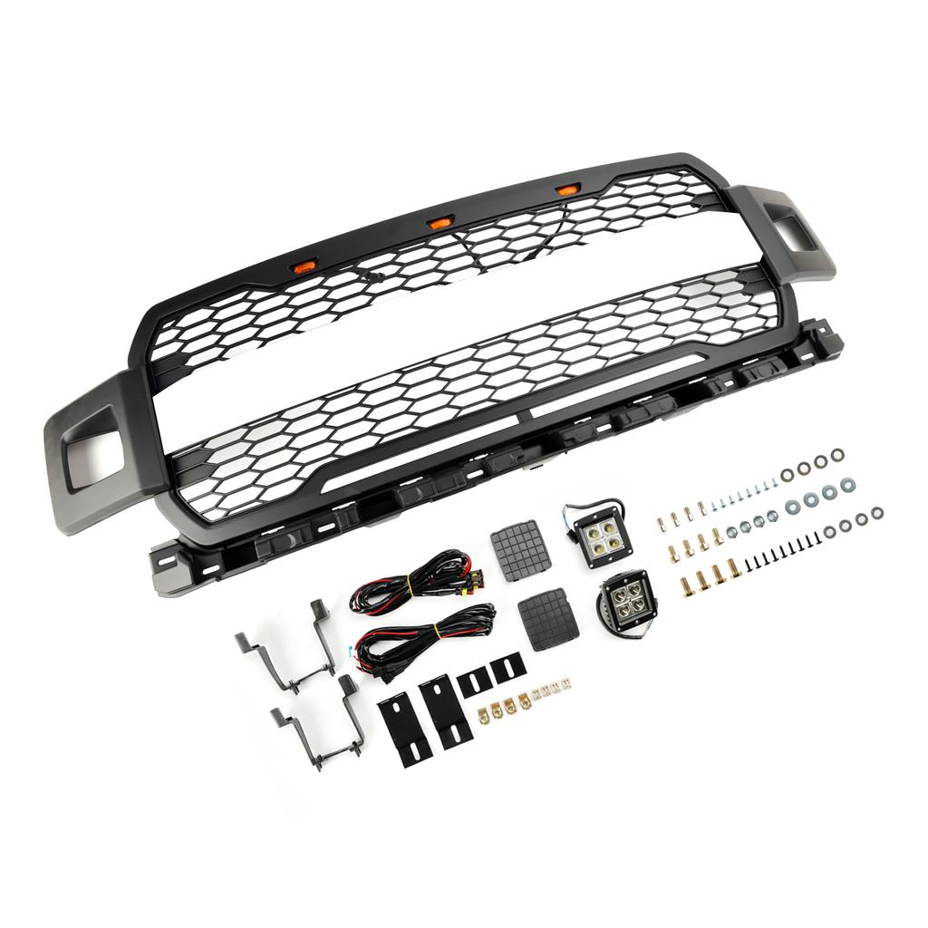 Front Bumper Grill Grille W/ LED Fit Ford F150 2018-2020 Super Duty
