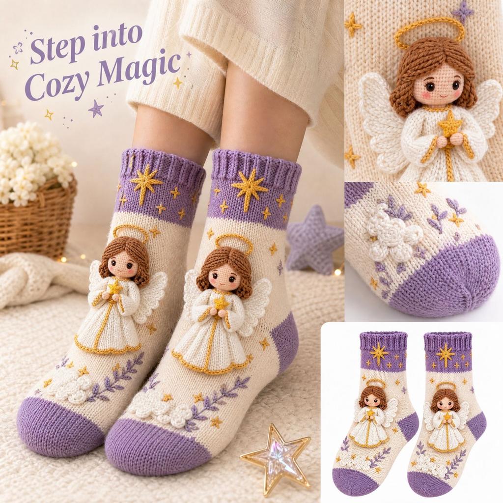 3D Plush Crochet Cute Socks, Soft Novelty Design for Everyday Wear and Gift Giving