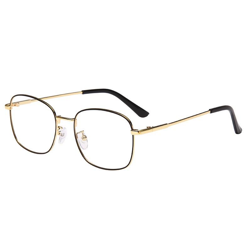 2025 Ultralight Korean-Style Photochromic Metal Glasses, Anti-Blue Light, Unisex Retro Design with Large Frame.