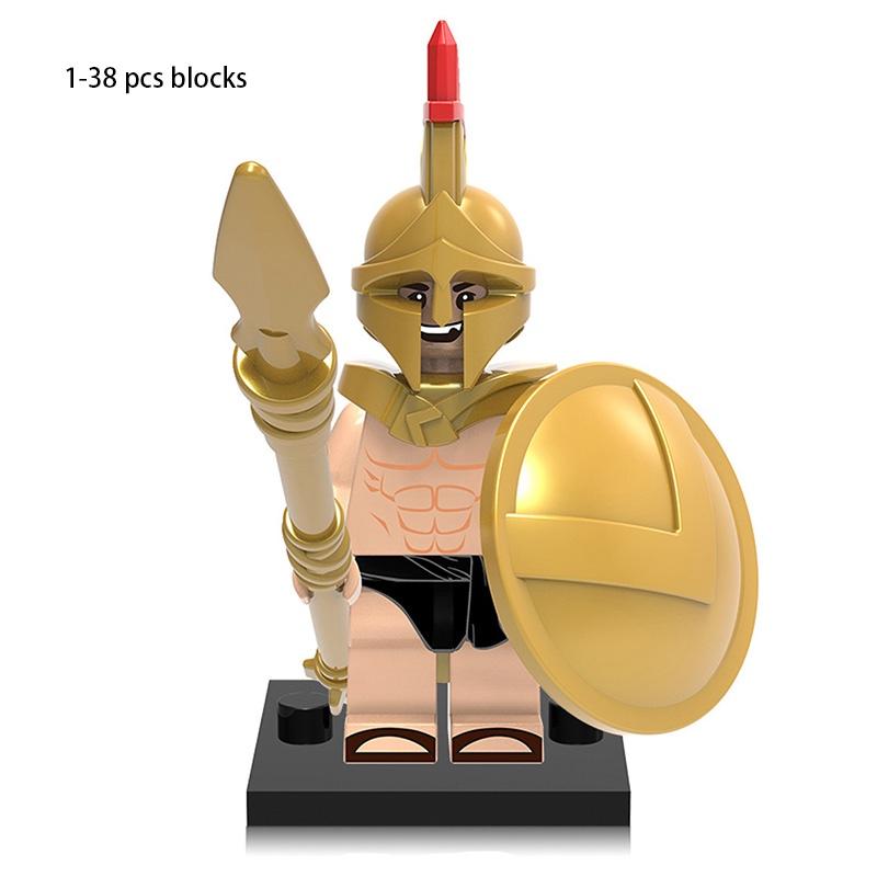 X0164 Spartan Warrior Toy Plastic Building Blocks Set Diy Bagged Packaging Abs Material