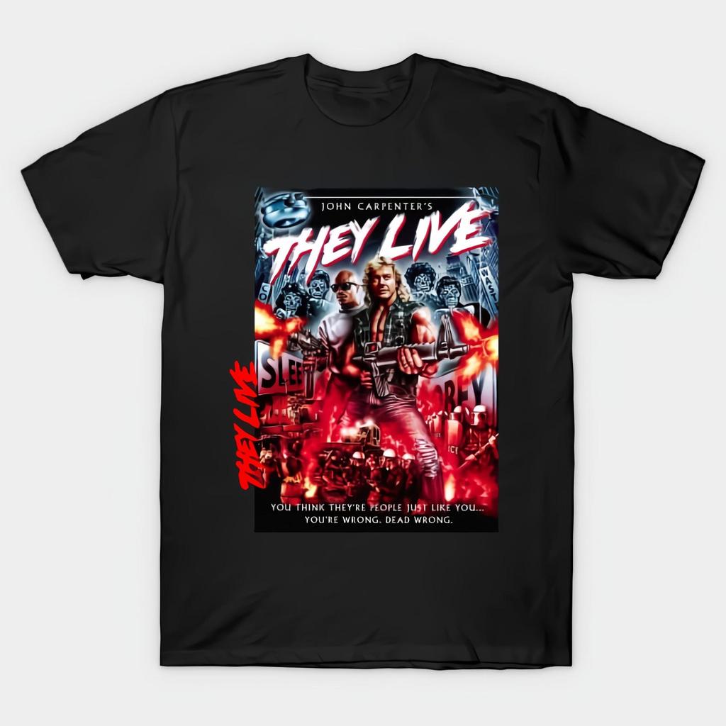 They Live Black T Shirt Size S-4X Casual