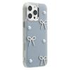 For iPhone 16 Pro Case Pearl Bow Epoxy Design TPU+PC Phone Back Cover