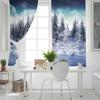 Piękny Śnieżny Krajobraz Dekoracja Domu Zasłony Okienne Zasłona Panelowa do Sypialni Kuchni Zasłony do Salonu
