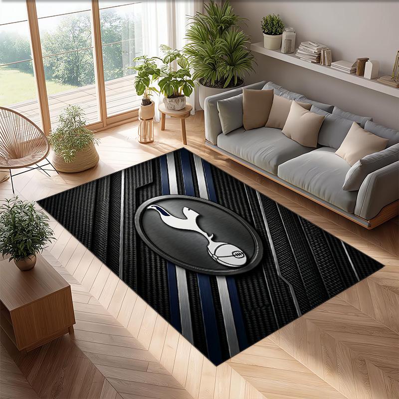 Tapis de zone en flanelle imprimé Tottenham Hotspur Antidérapant Doux Polyester Tapis de sol Tapis de décoration d'intérieur pour Chambre à coucher Salon Canapé
