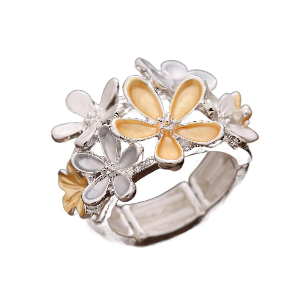 Petal Stretch Ring Multicolor Opening Ring Fashion Flower Ring  Girl