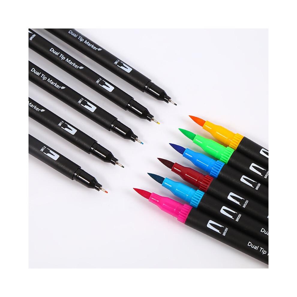 Water-based Dual-tip Marker Pen Watercolor Pen Set Colorful Liner Pen Drawing Soft-tip Pen