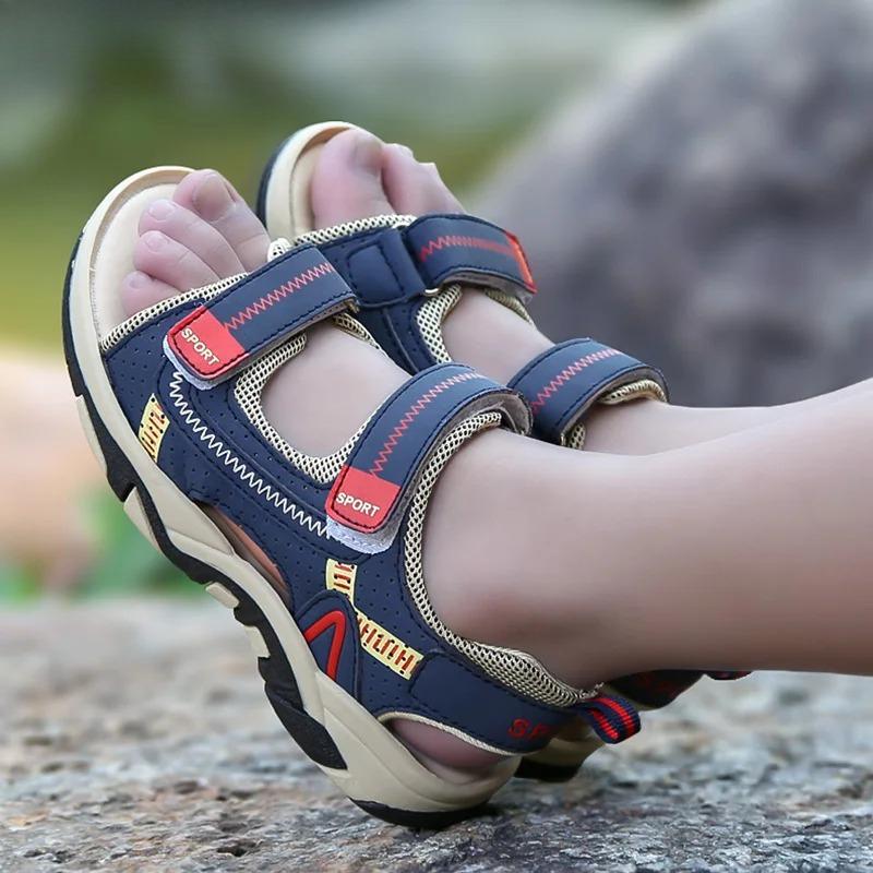 Sport-Sandalen für Jungen Atmungsaktiv Outdoor Weiche Sohle Strandschuhe Sommer Kinder Freizeit Wandersandalen Rutschfest