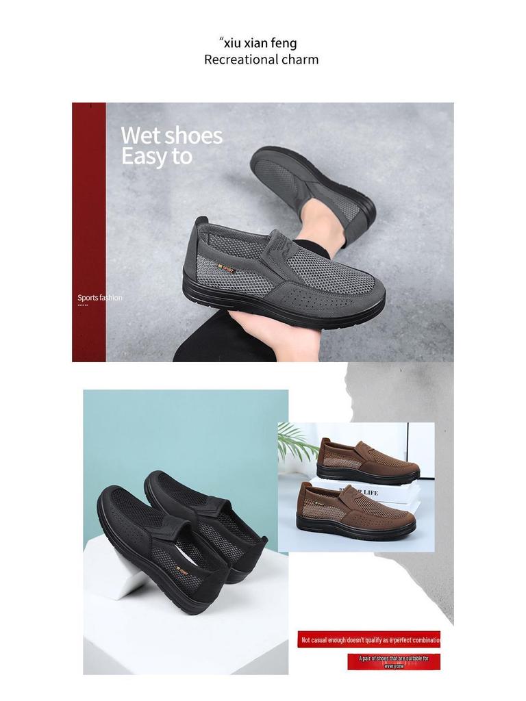 Herresommer Casual Pustende Myk Såle Slip-On Sko