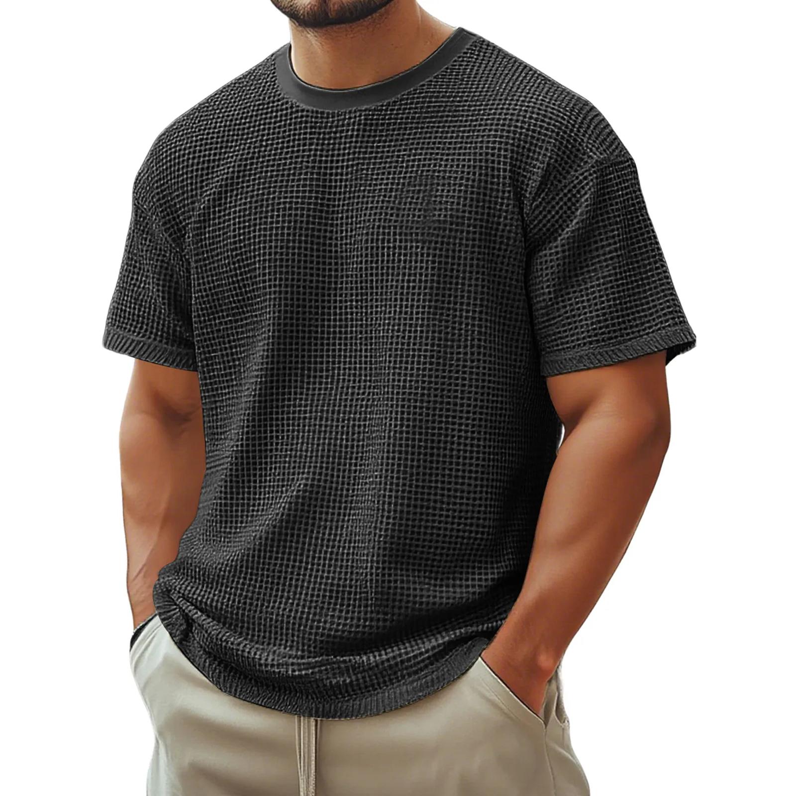 

Мужская футболка оверсайз спортивная футболка мужская топы с коротким рукавом XL чёрный