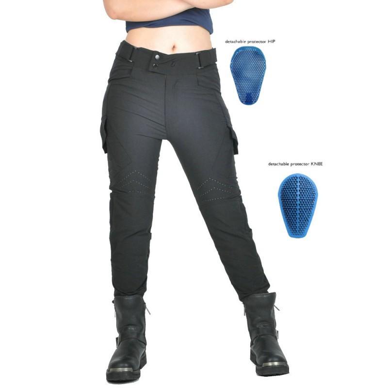 

VOLERO Motorcycle Drop Resistance Riding Pants Perforated Breathable High-waist Silicone Protective Gear XXS