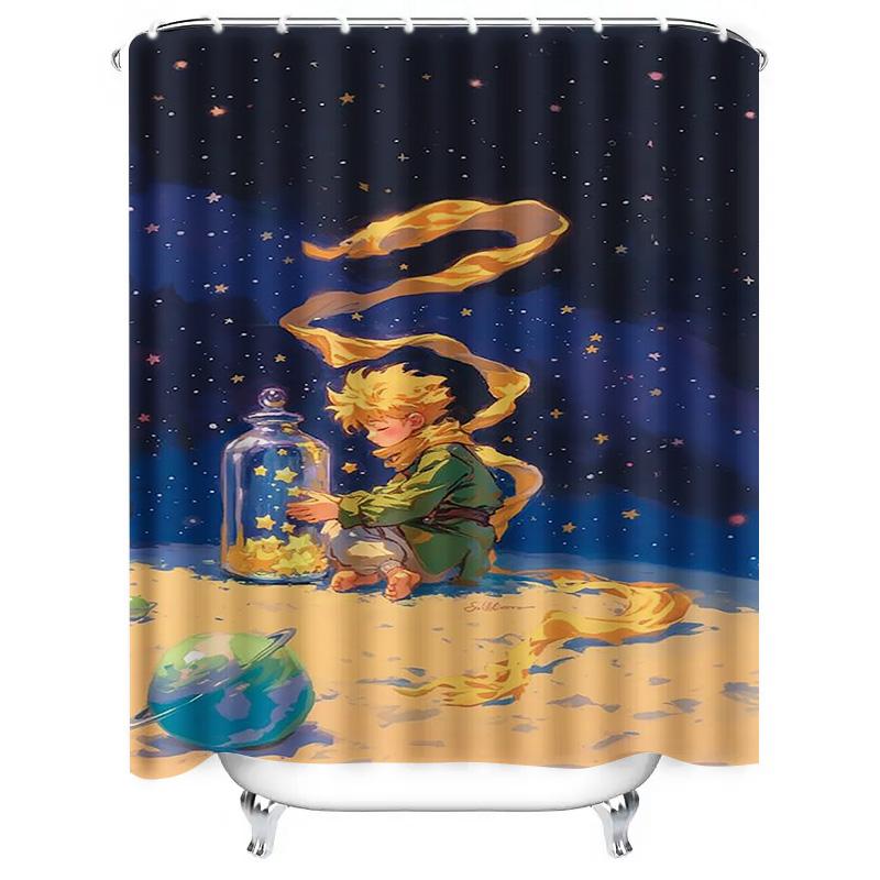 Notte Stellata Piccolo Principe Tenda da Doccia Impermeabile Resistente al Calore Lavabile in Lavatrice Non Trasparente 180x180cm