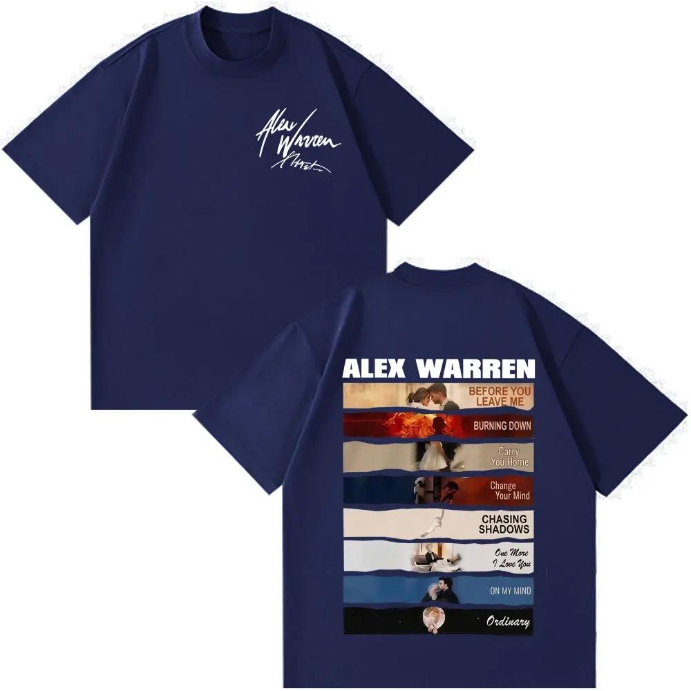Alex Warren 2026 Tour Album Print T-shirt Unisex Mode Katoen Los Casual Oversized Korte Mouw Dames En Unisex T-shirt