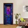 2pcs Retro Painted Glass Decorative Door Wall Stickers European Art Entrance Bedroom Living Room Background Wall Stickers Home W
