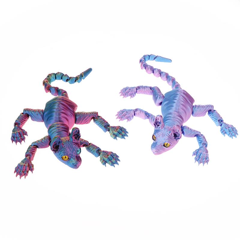 3D Printed Sphinx Cat 3D Printed Animal Toys Realistic Hairless Cat Figurines Articulated Cat Toys Cute Kitten Toys For Cat Love
