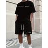 2026 Set Casual da Uomo Abbigliamento Estivo Top a Maniche Corte Color-Block Pantaloncini Larghi con Coulisse Ensemble alla Moda Streetwear