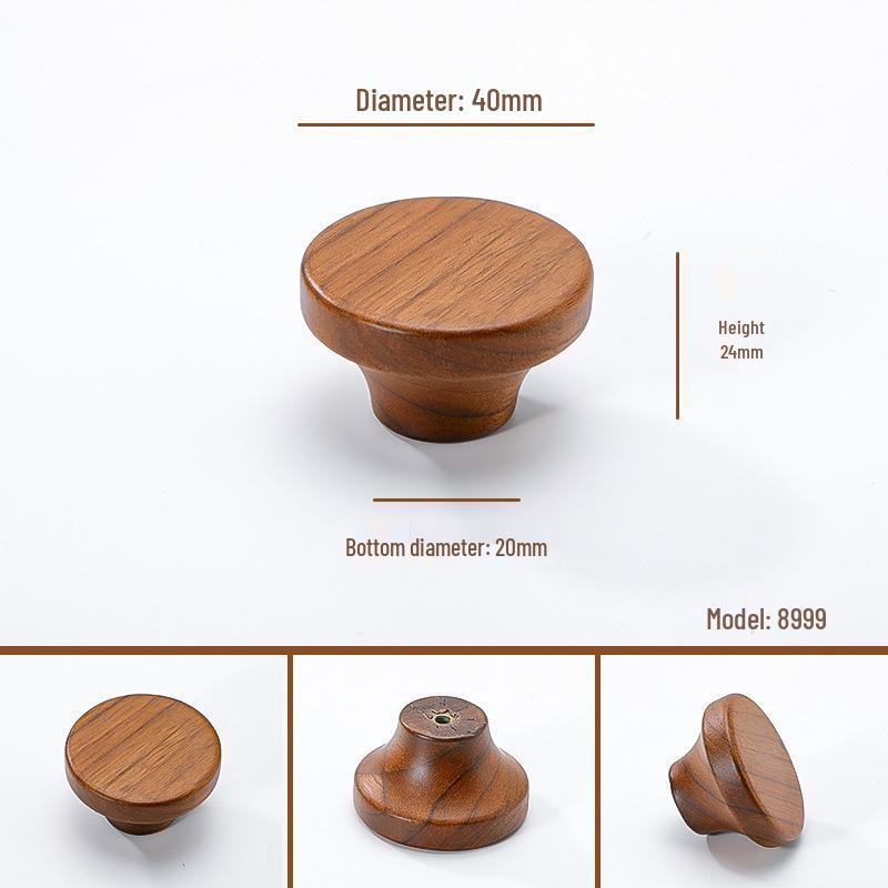 Japanese Minimalist Walnut Handle Solid Wood Cabinet and Wardrobe Drawer Handle