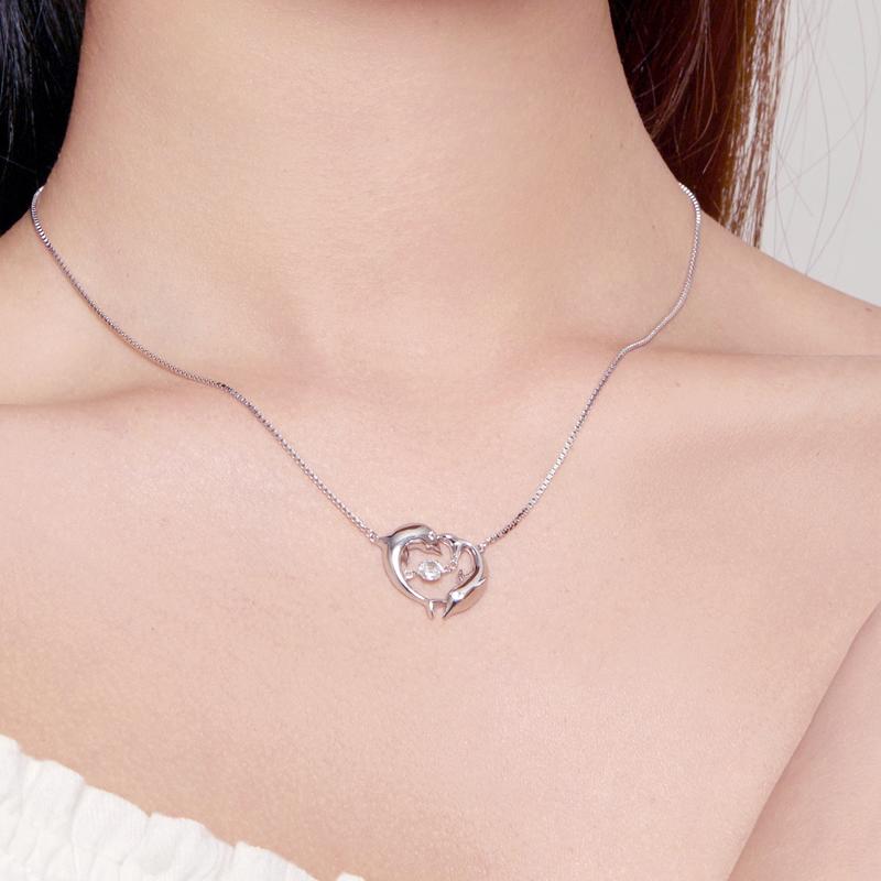 Barbie necklace [Original design] Cute dolphin, elegant and high-end original debut, ins style love confession exquisite gift box, S925 ZJYXL-YS-109