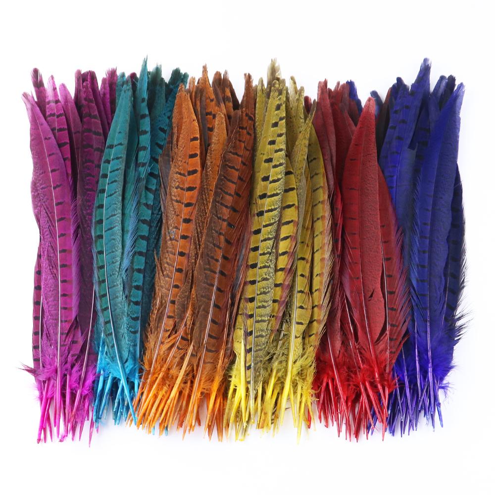 10pcs Multicolor Chicken Feathers Natural Pheasant Tail Feathers 25-30 Cm for Party Clothing Jewelry Making Plume Decoration