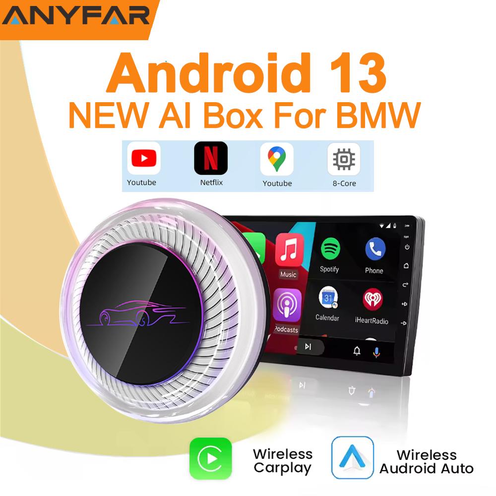 

Wireless AI Box for BMW or Other Cars with Wireless CarPlay Android 13 System 8GB RAM 128GB ROM Dual WiFi 4G SIM and HDMI Output Carplay