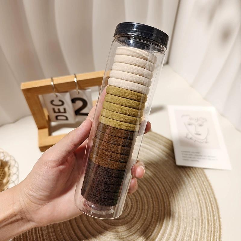 20 canned mixed towel rings without seams High elastic hair rings Soft adult students tie hair ponytail leather ribs