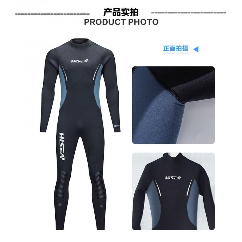 5mm Thick Neoprene Wetsuit Men Winter Swimming Diving Thermal Insulated Full Suit Long Sleeve Pants