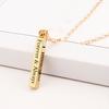 I Love You Letter Print Chain Couple Necklace Stainless Steel Square Bar Pendant Party Necklace Jewelry Accessories