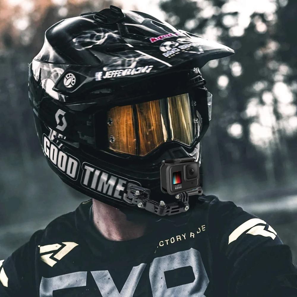 Motorcycle Helmet Mount For Gopro Hero 13 12 11 10 Yi Osmo Action Sports Camera Mount Full Face Holder Accessories Strap