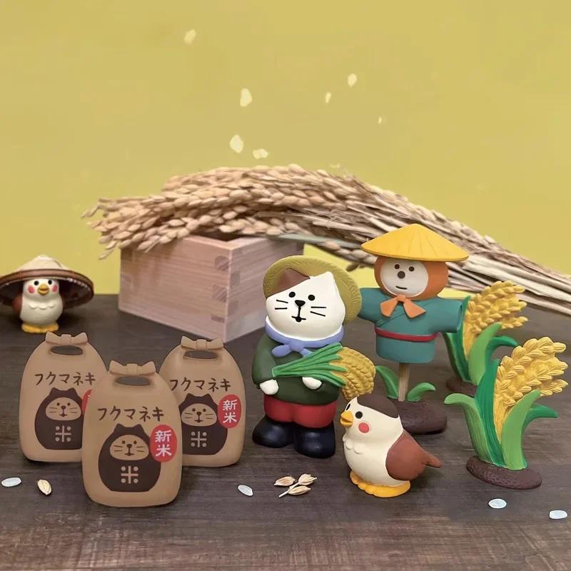 Japanese Harvest Season Scene Decoration ZAKKA Fashion Play Gift Scarecrow Cat Toy DIY Resin Craft Small Decoration