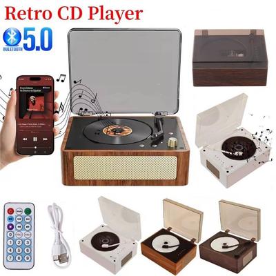 Portable CD Player Bluetooth Speaker Stereo CD Player Rechargeable Support CD BT USB 3.5mm AUX CD Music Player W/ Remote Control