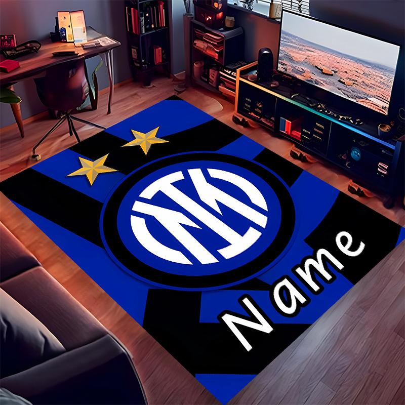 Custom Personalization Inter Milan Print Area Rug - Soft, Washable Non-Slip Indoor Mat,Living Room,Home&Office Decorative Rug