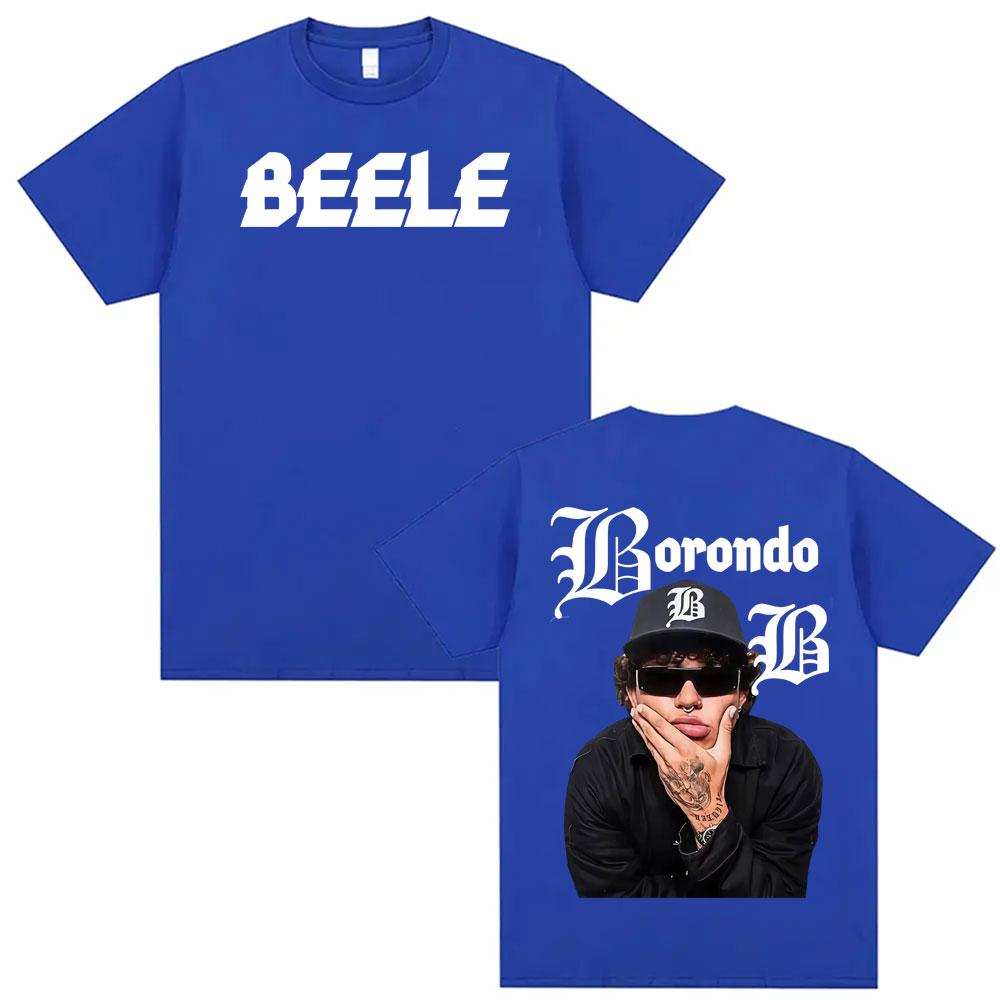 T-shirt Grafica con Logo Album del Rapper Beele Borondo per Uomo e Donna, Stampa Estiva Retro Harajuku T-shirt 100% Cotone Puro