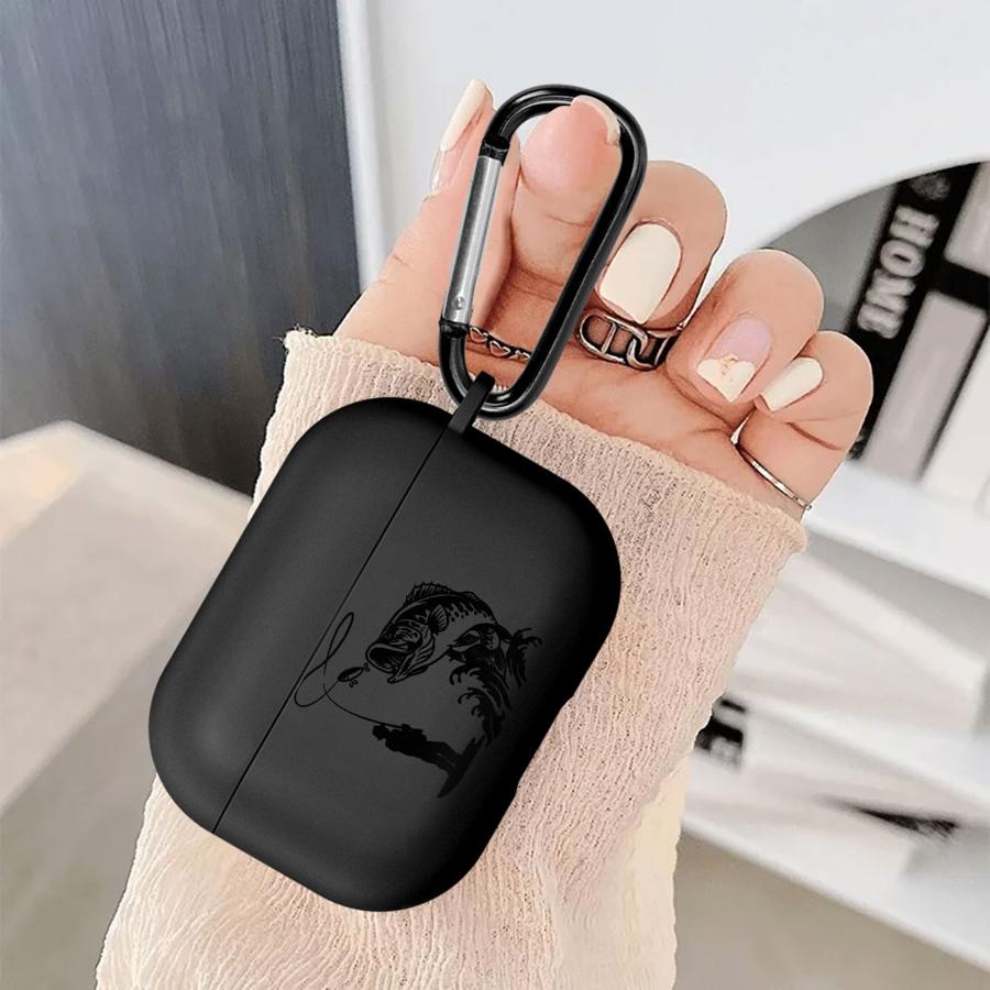 Earphone Cases Cover Case For Airpods 3 4 1 2 Pro Pro2 Pro3 Cartoon Line Fishing Man