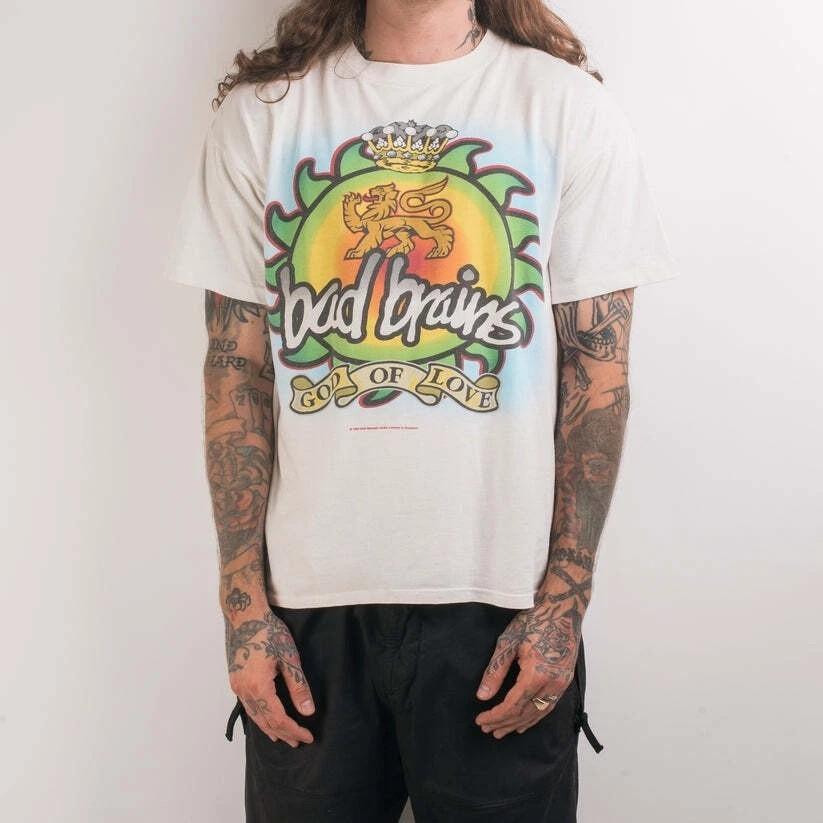 Перепечатка 1995 года Bad Brains God Of Love Футболка 100% хлопок футболка vtg S-5XL Унисекс Футболка XXXL