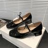 Fashion Summer Square Heel Shoes Women Fashion Square Head Shallow Mouth Butterfly Knot Slip-on Wear Resistant Heel Shoes