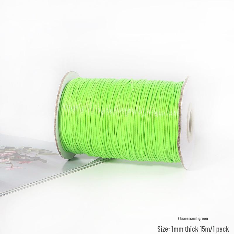 15m 1mm Korean Waxed Cord Faux Leather for DIY Bracelets & Necklaces