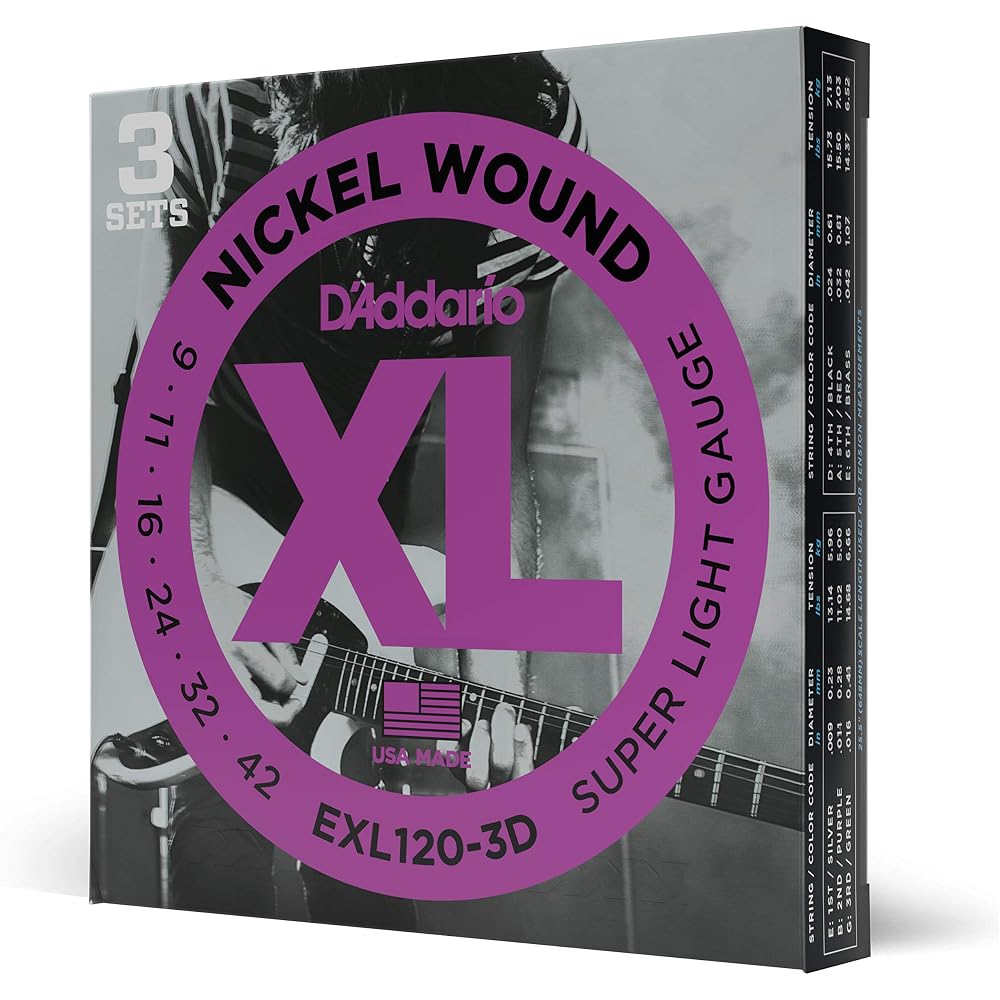 D Addario EXL120-3D/3 Set Pack Daddario Electric Guitar Strings