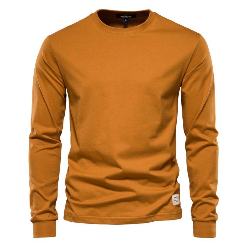 Men’s Euro Fit Solid Long Sleeve Cotton T-Shirt