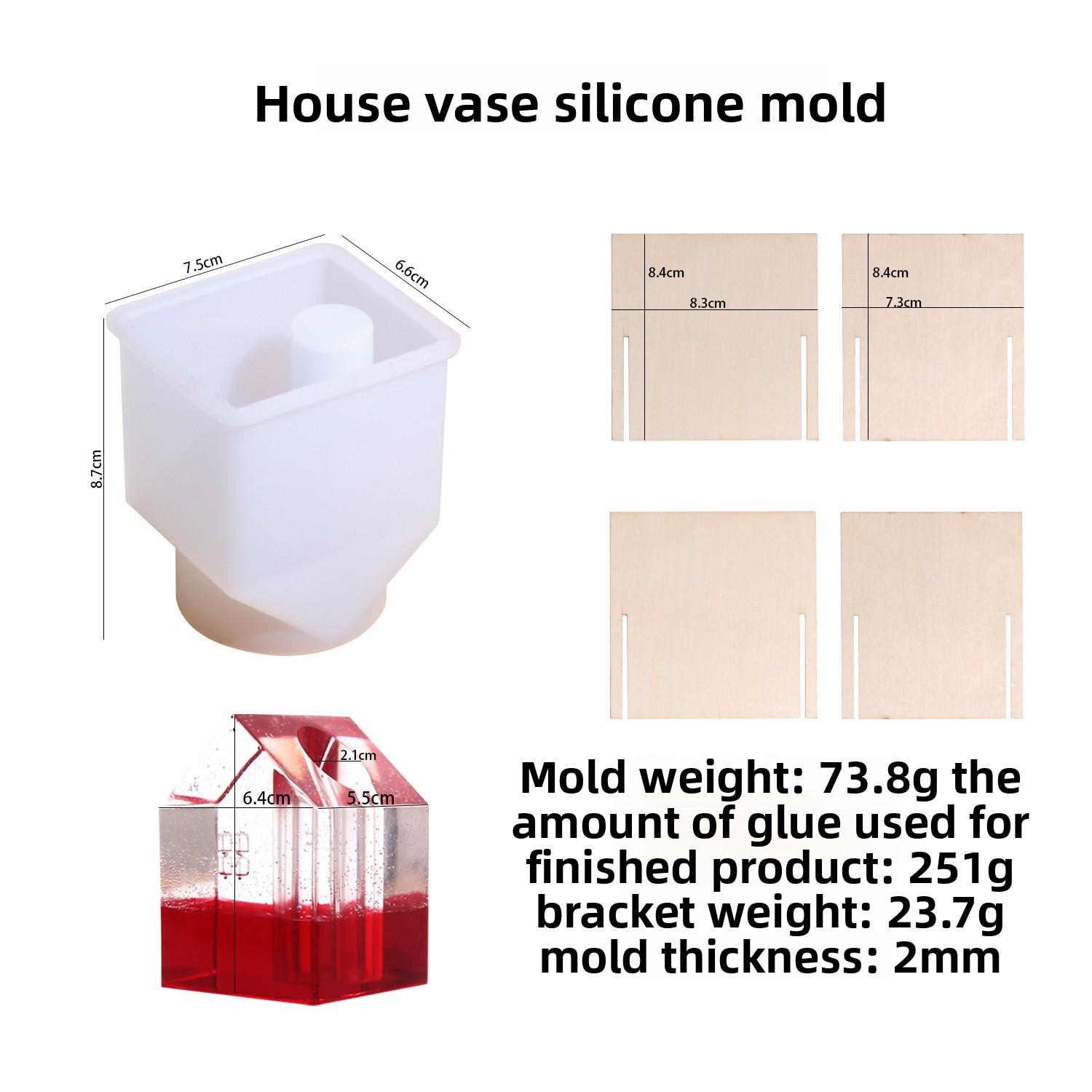 House Vase Silicone Mold DIY Concrete Flower Pot Mold Plaster Cement Pen Container Mold Plant Holder Mold for Home Decor Craft