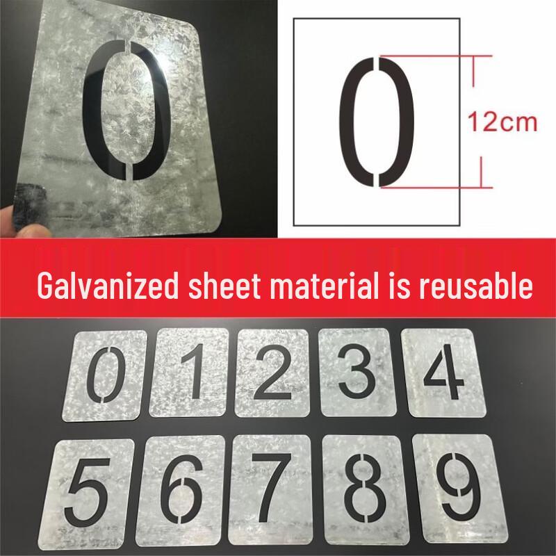 Galvanized Iron Number Stencil Set