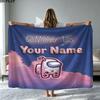 1PC Among Us Custom Name Patterned Flannel Blanket Suitable For All Seasons for Home Decor Warmth and Comfort Gifts Holiday Present