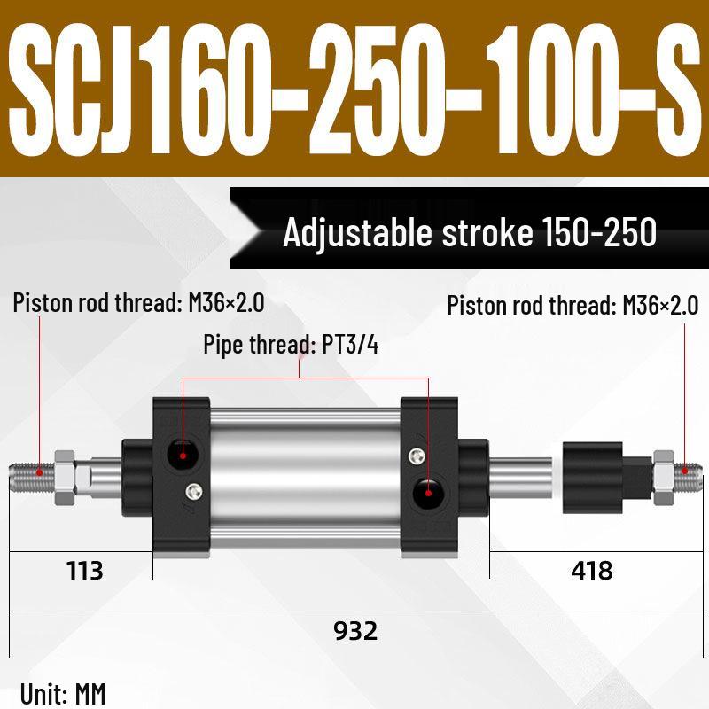 SCJ Adjustable Stroke High Thrust Pneumatic Cylinder SCJ32-160