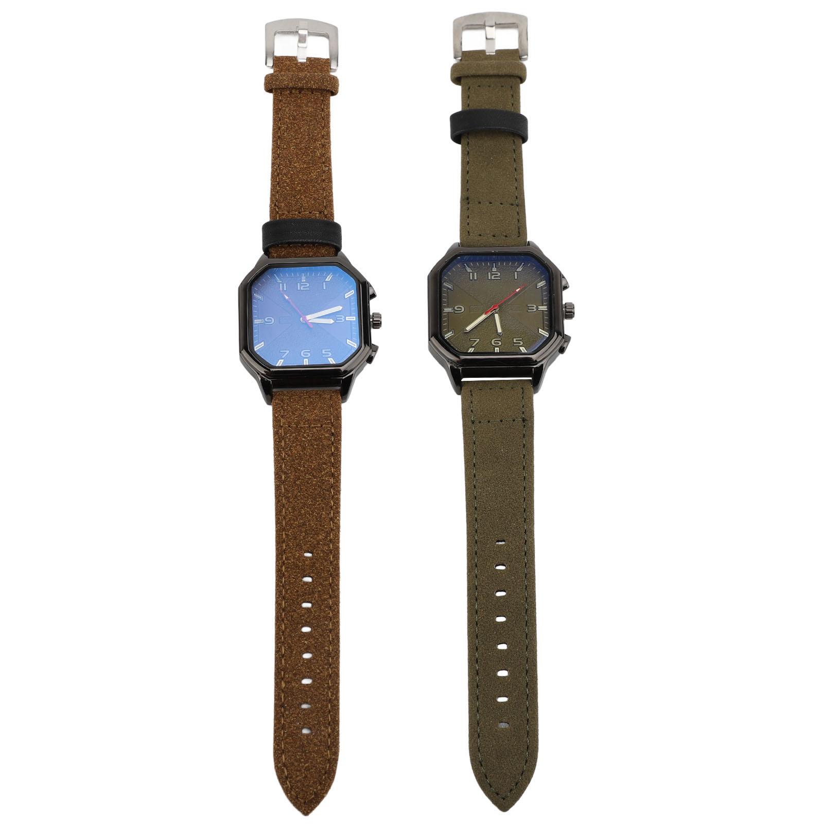 

Men Watch Quartz Movement Leather Strap Stylish Retro Wristwatch for Indoor Outdoor Activities Daily Brown