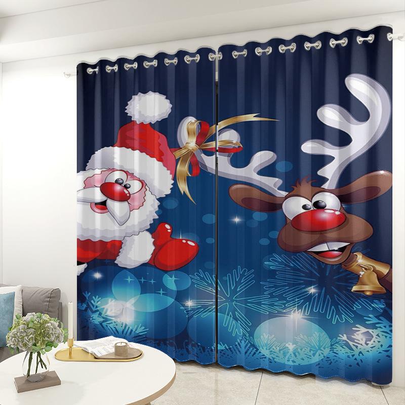Christmas Curtains Bedroom Living Room Balcony Blackout Curtains Office Hotel Insulation Curtains